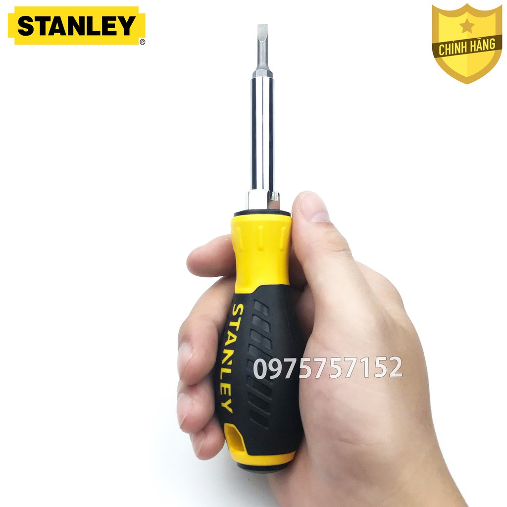 Tô vít đa năng đổi đầu Stanley 6 trong 1,  4 mũi vít có từ tính cao, thao tác linh hoạt, tay cầm chắc chắn