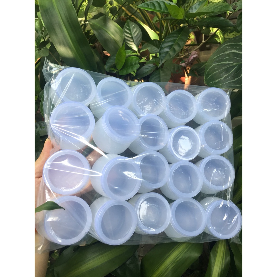 Set 20 hủ sữa chua nhựa 100ml kèm nắp , nhựa tốt , không mùi