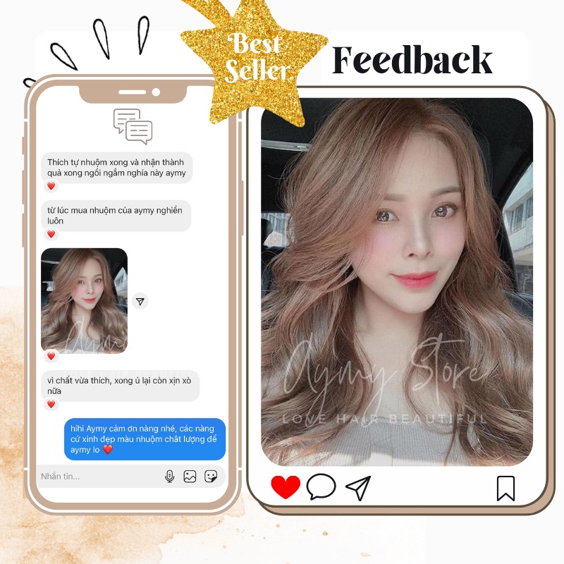 Thuốc Nhuộm Tóc NÂU TÂY  ánh khói lạnh không tẩy tại nhà chính hãng AYMY