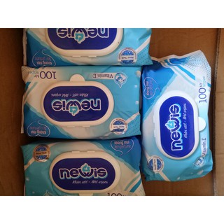 Khăn ướt newis loại 100 tờ (Không mùi, có nắp)