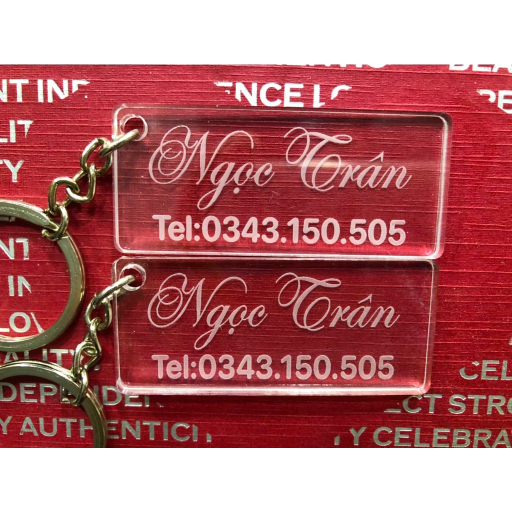 Móc đeo chìa khóa MIca khắc Tên - Chân Dung - Logo - Ngày Sinh - SỐ ĐT theo yêu cầu giá rẻ