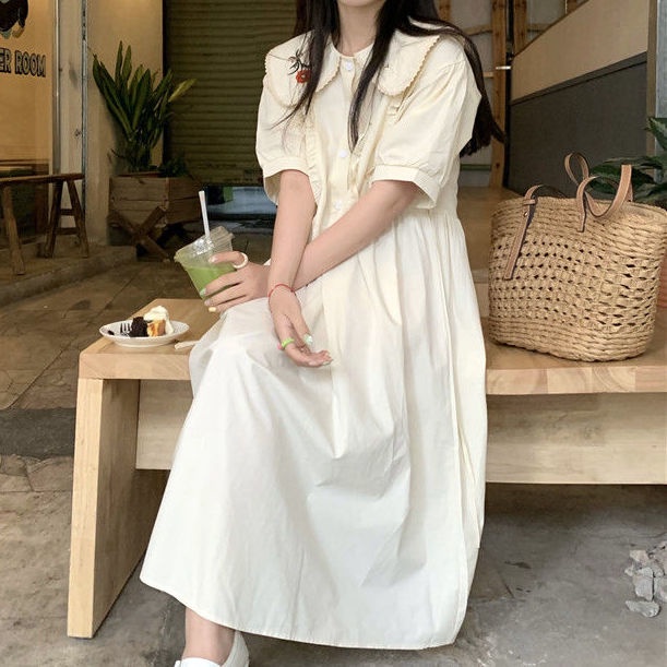 Đầm Tay Phồng Cổ Búp Bê In Họa Tiết Phong Cách Nhật Bản Thời Trang Mùa Hè Ngọt Ngào Cho Nữ