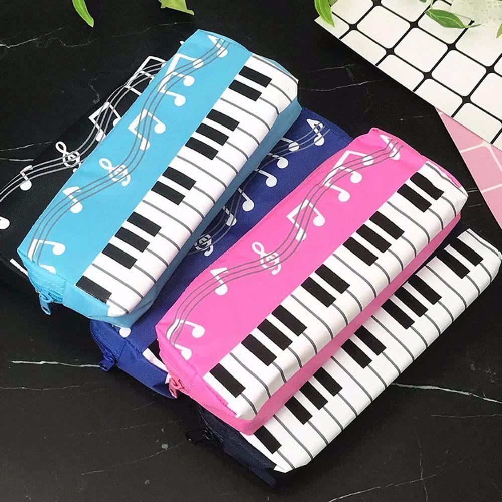 Túi Đựng Bút Bằng Vải Oxford Hình Đàn Piano Âm Nhạc Dành Cho Nữ Ốp