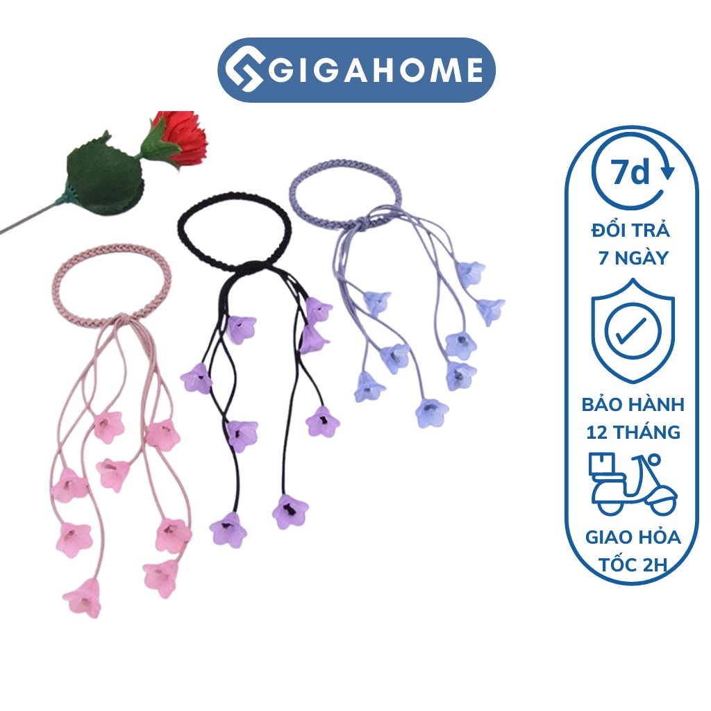 Dây Cột Tóc Hoa Rơi GIGAHOME Loại 8 Hoa Kiểu Cổ Trang Cho Bạn Nữ 9028