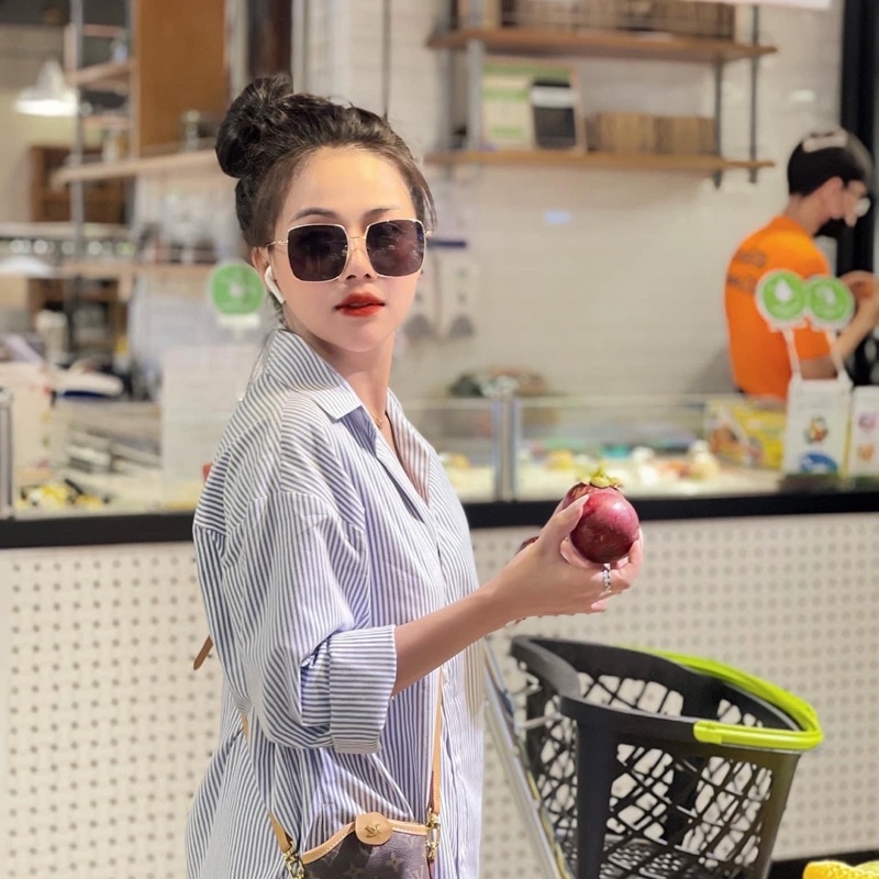 Kính râm nữ chuẩn UV400, kính mát vintage vuông C3 chống ánh sáng xanh, UV400 Jolie eyewear