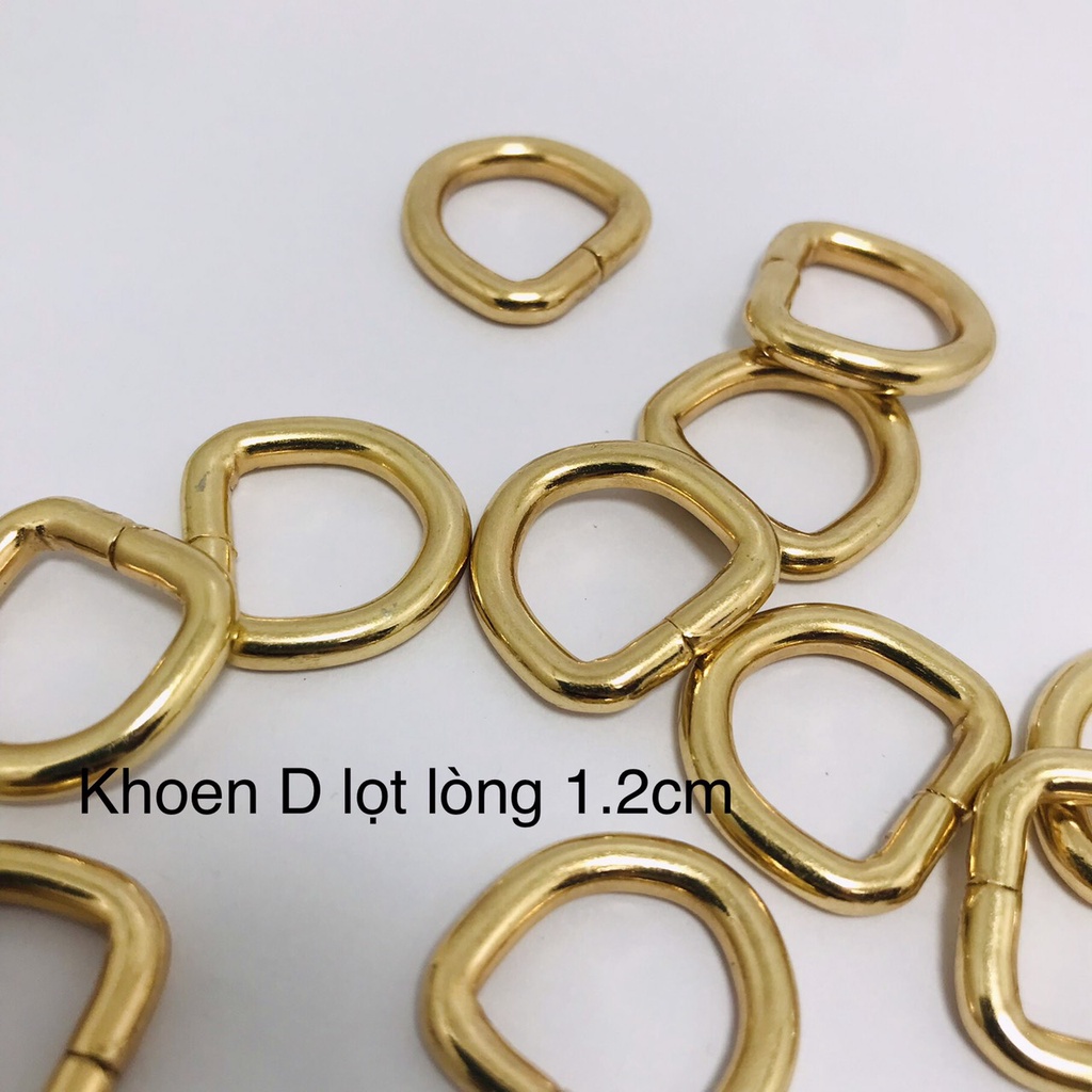 Khoen D kim loại mạ vàng - phụ kiện làm túi xách lọt lòng 1.2cm  - HANDMADE 88