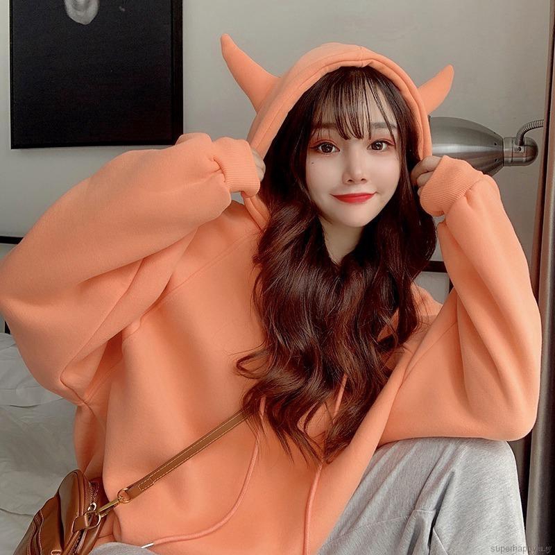 Áo Hoodie Dày Dáng Rộng Phong Cách Harajuku