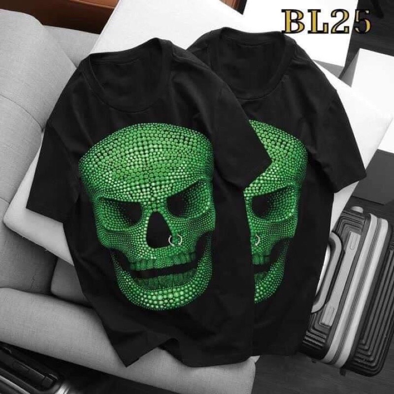 [FREESHIP ĐƠN TỪ 50K] Áo Thun Nam Nữ Đầu Lâu Xanh Streetwear Áo Phông Nam Form Rộng Basic Cotton Oversize