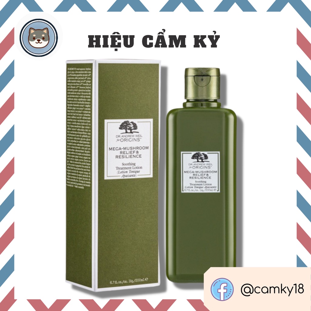 Toner nấm ORIGINS MEGA MUSHROOM RELIEF & RESILIENCE Soothing Treatment Lotion 200ml