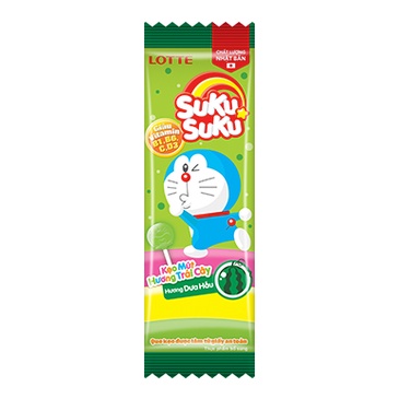 Kẹo Mút Trái Cây Doraemon Suku Suku Lotte 8g Dâu - Cam - Dưa hấu