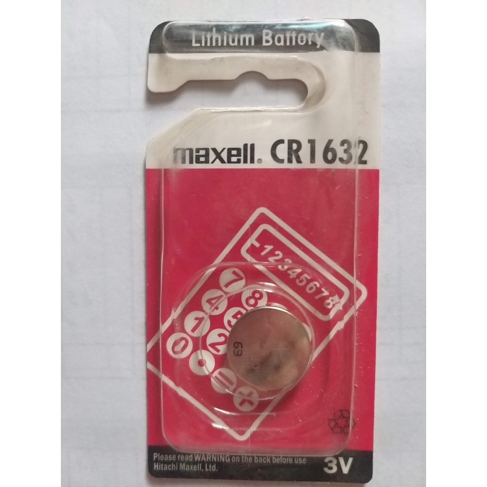 Pin 3V Lithium CR1632 Maxell vỉ 1 viên dùng  cho cảm biến Ô tô