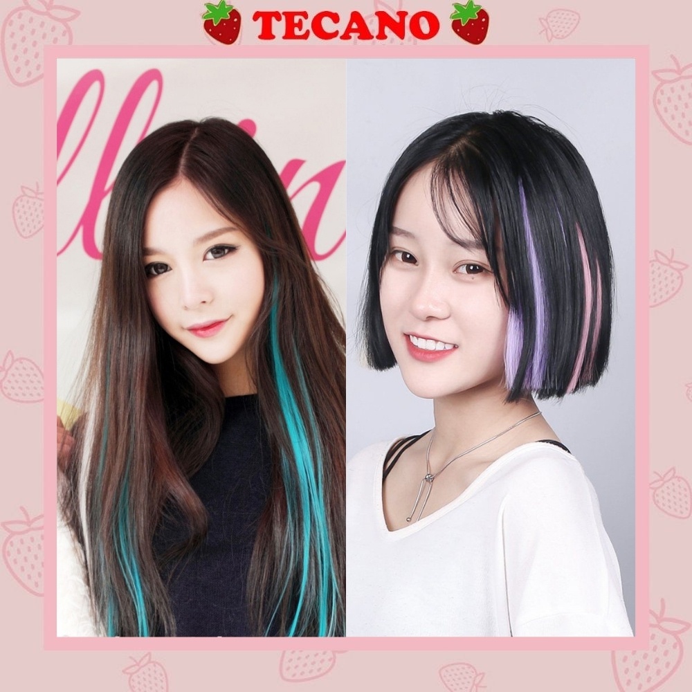Tóc giả dạng kẹp Tecano tóc vẩy light thẳng dài nhiều màu TG11