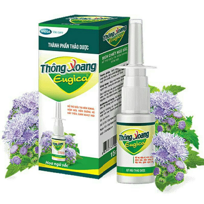 Xịt Mũi Thông Xoang Eugica Chai 15ml ⚡ CAM KẾT CHÍNH HÃNG ⚡ Xịt mũi giảm nghẹt mũi giúp mũi thông thoáng dễ chịu