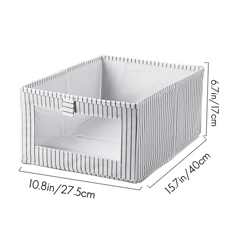 Set 2 Túi Vải Đựng Đồ Dạng Gập Sắp Xếp Gọn Gàng Có Cửa Sổ