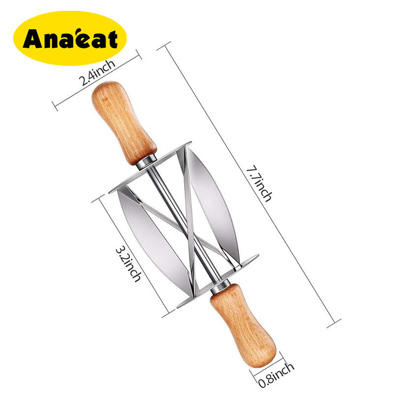Dụng Cụ Cắt Bột Mì Làm Bánh Ngọt ANAEAT Lưỡi Làm Từ Thép Không Gỉ Tay Cầm Gỗ Dùng Cho