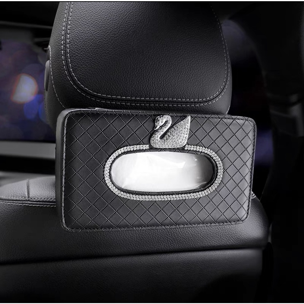 Hộp Đựng Khăn giấy trên xe ô tô - Hộp Da đựng khăn giấy treo xe ô tô