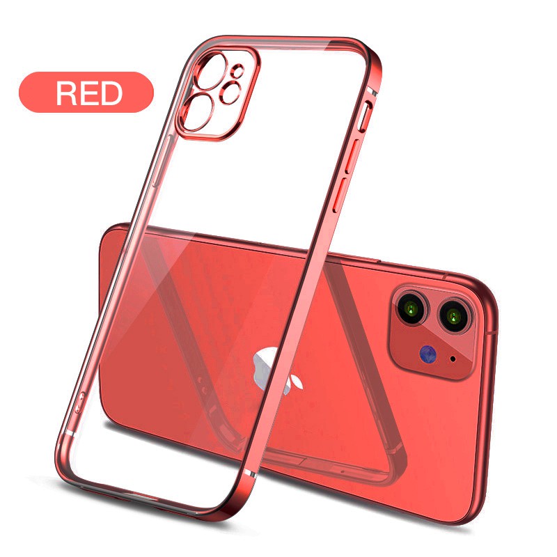 Vỏ điện thoại hình vuông cho iPhone 12 pro max 11 Pro Max XR XS Max 7 8 Plus sang trọng mạ điện pha lê trong suốt mềm mại