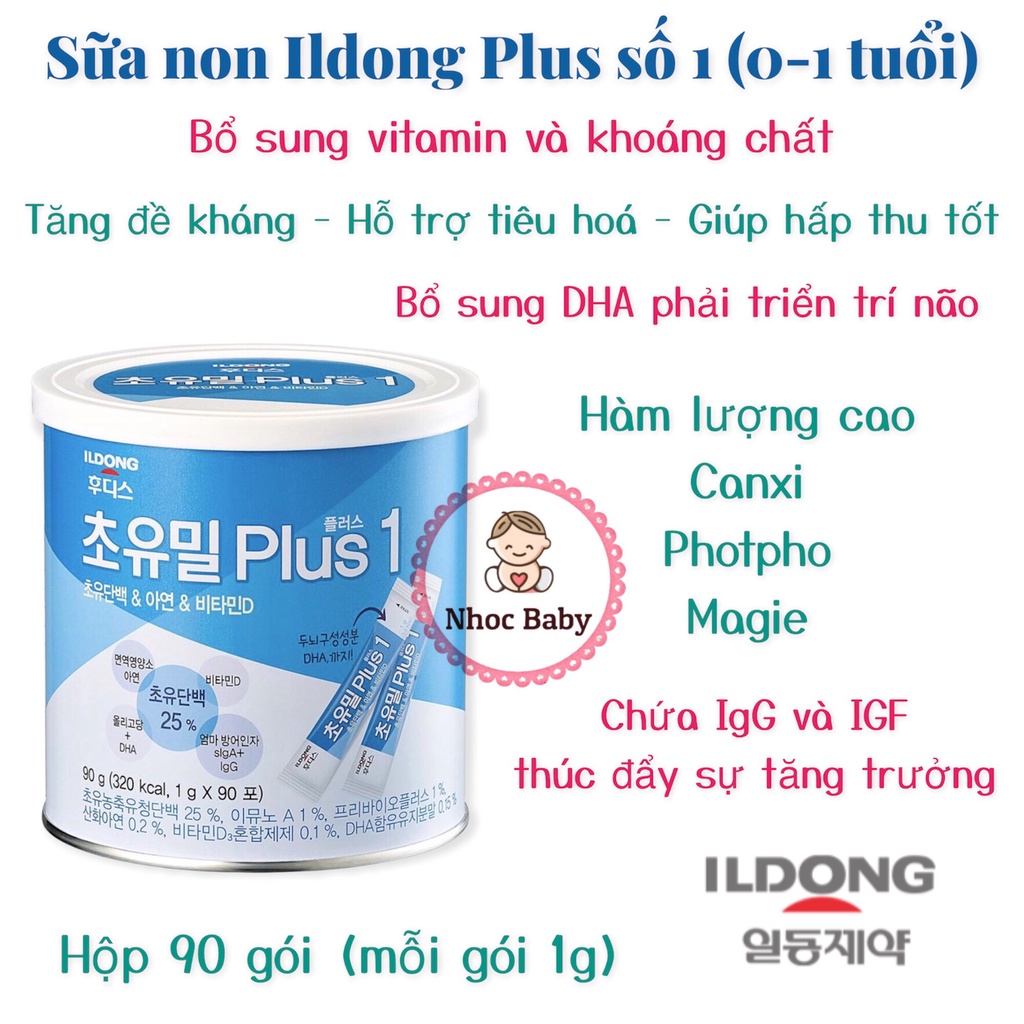 Sữa Non Men iLDong Plus số 1, 2 hộp 90g [Date 2023]