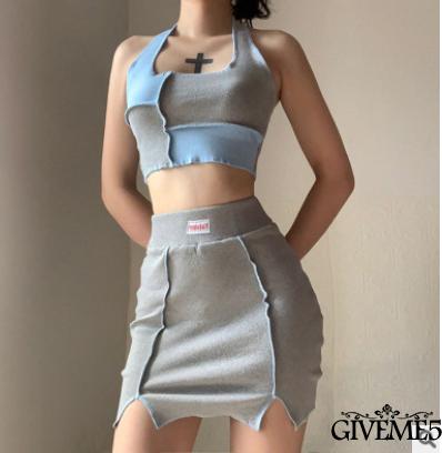 Set Áo Croptop dây + Chân Váy Ngắn Quyến Rũ Cho Nữ