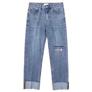 QUẦN JEANS XANH TRƠN  ỐNG ĐỨNG DÁNG STYLE HÀN (hình chụp thật)