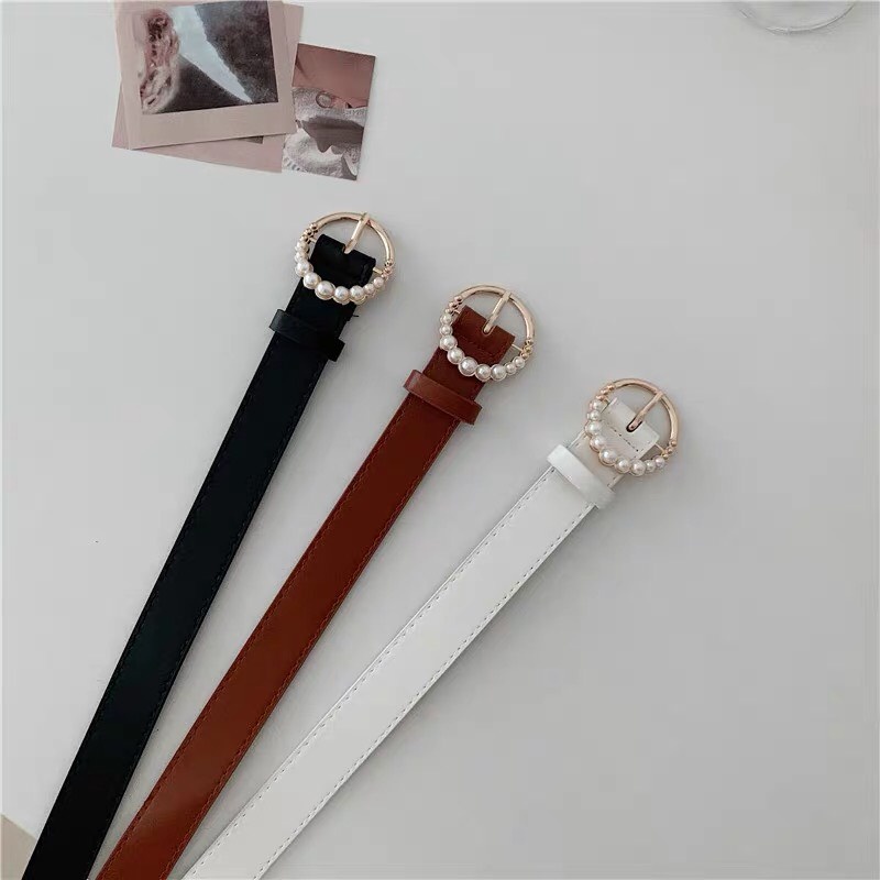Thắt lưng nữ mặt tròn, đính hạt bản 2.8cm TL063 (Hỗ trợ bấm lỗ, cắt dây nịt) - Thắt Lưng Giá Tốt