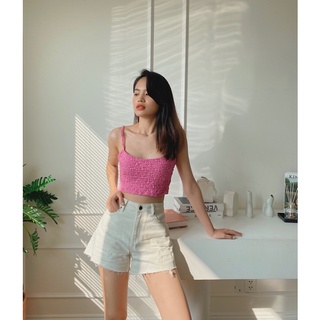 Quần short jean trắng nữ lucetfashion cá tính