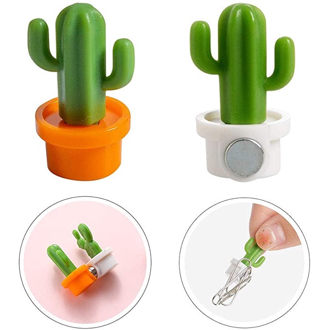 Bộ 6 Miếng Dán Nam Châm Hình Cây Xương Rồng / Hoạt Hình Mini Dễ Thương Trang Trí Tủ Lạnh / Trường Học / Văn Phòng