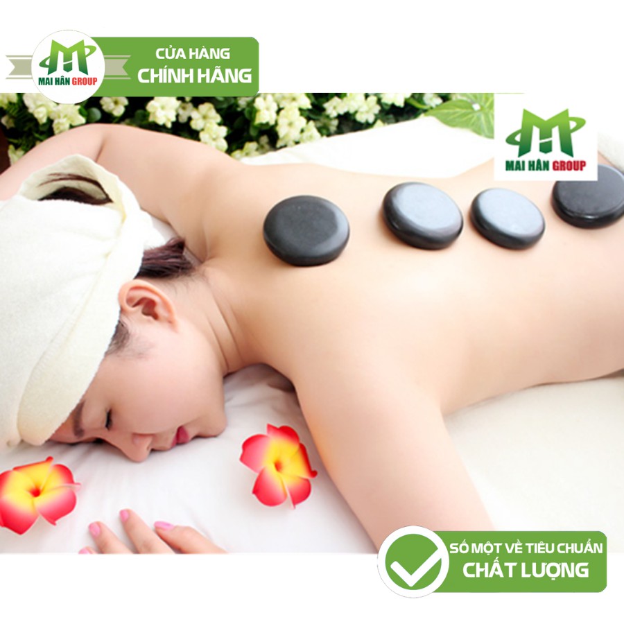 Bộ Đá Nóng Chườm Matxa Body 6 Viên Tròn Trung