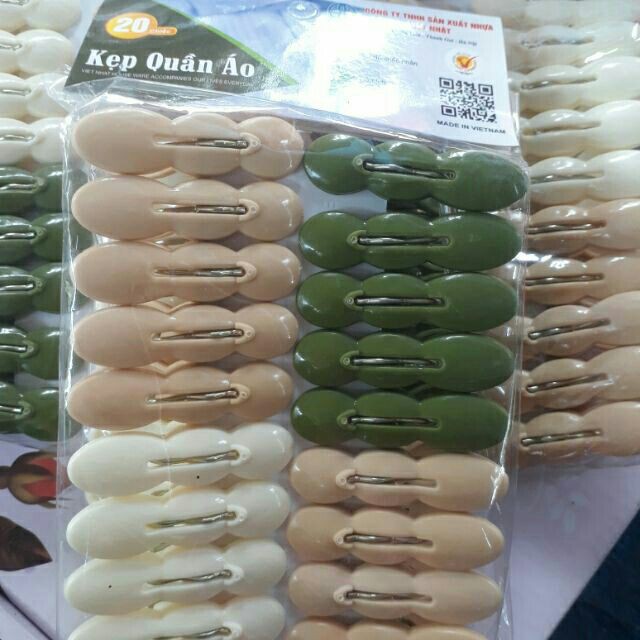 Kẹp quần áo Việt Nhật Cao Cấp- 1 Vỉ 20 chiếc