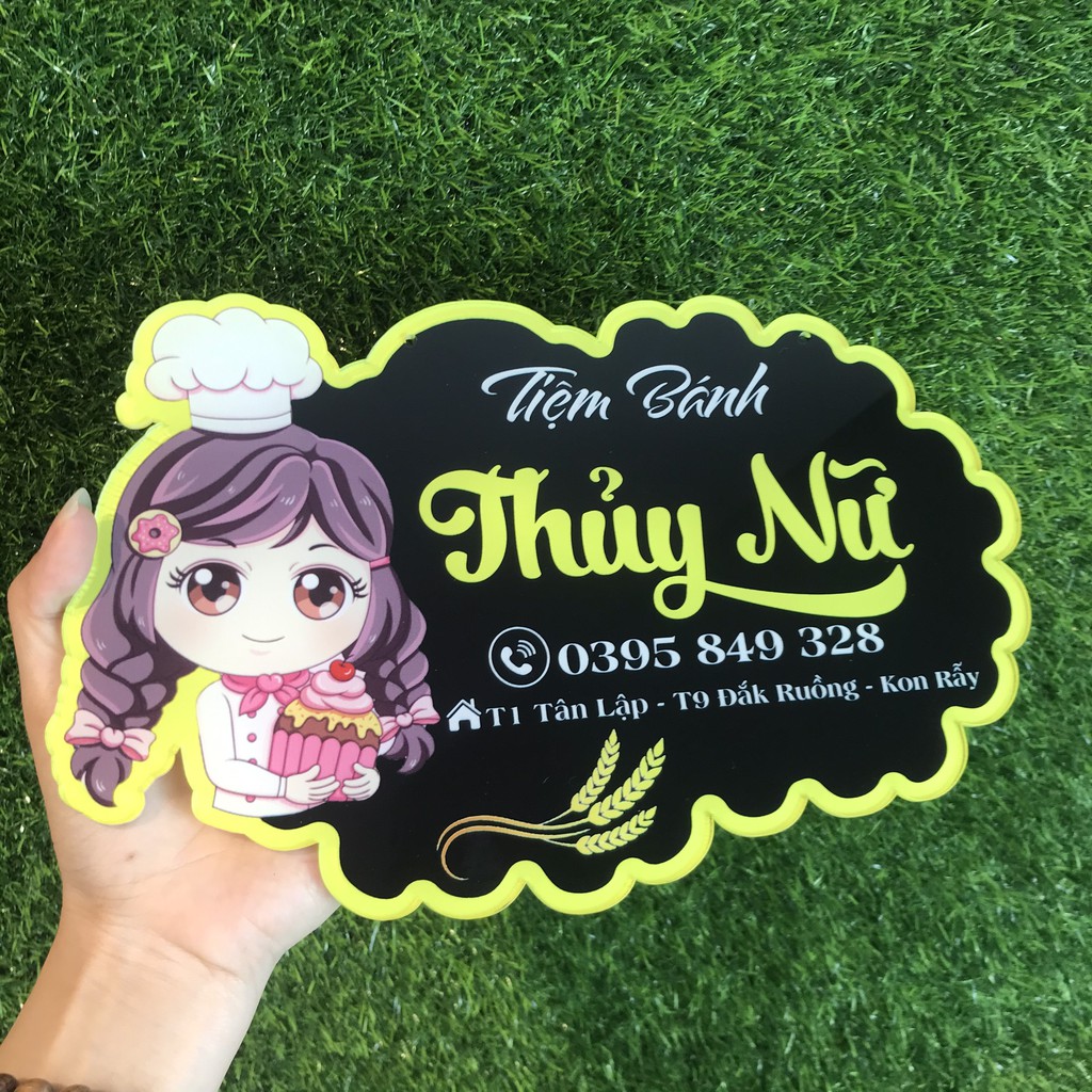 Bảng hiệu mica decor shop - Thiết kế và in thông tin shop theo yêu cầu