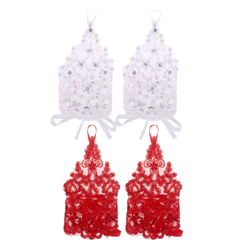 Găng Tay Hở Ngón Thêu Hoa Đính Ngọc Trai Nhân Tạo Thời Trang Dành Cho Cô Dâu