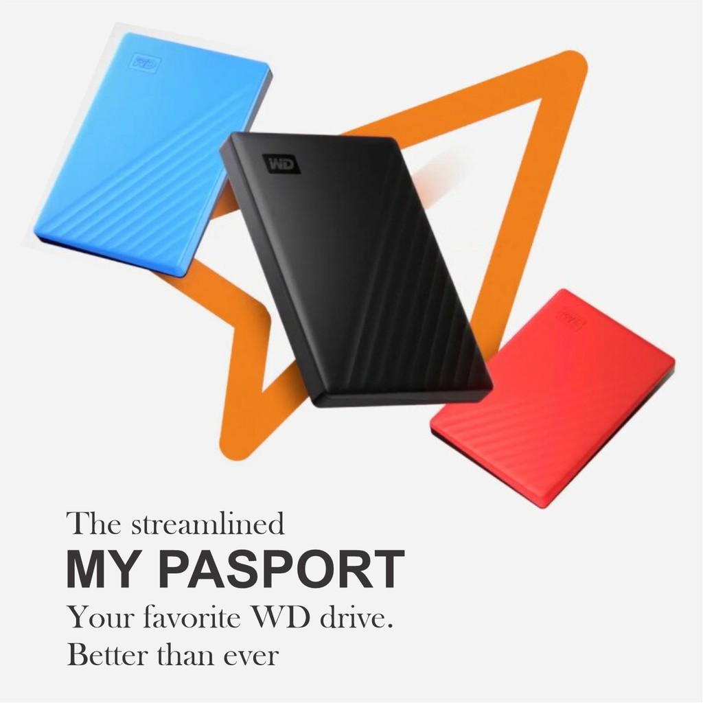 Ổ Cứng Di Động WD My Passport 1TB 2.5 USB 3.2 - WDBYVG0010BBK-WESN - Hàng Phân Phối Chính Hãng