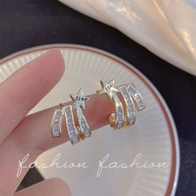 Bông Tai Đính Đá Zircon Phong Cách punk Hàn Quốc Sang Trọng Dành Cho Nữ s925 2022