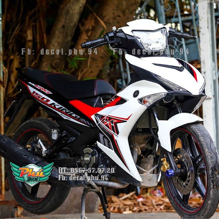 Tem rời Exciter 150 MX trắng đen đỏ (W)