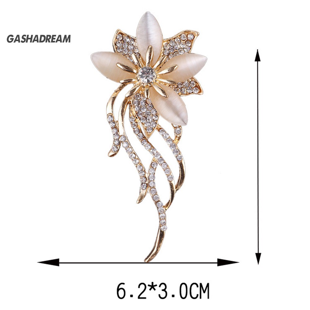 ♉GD Women Fashion Flower Rhinestone Jewelry Brooch Pin Breastpin Garment Accessory