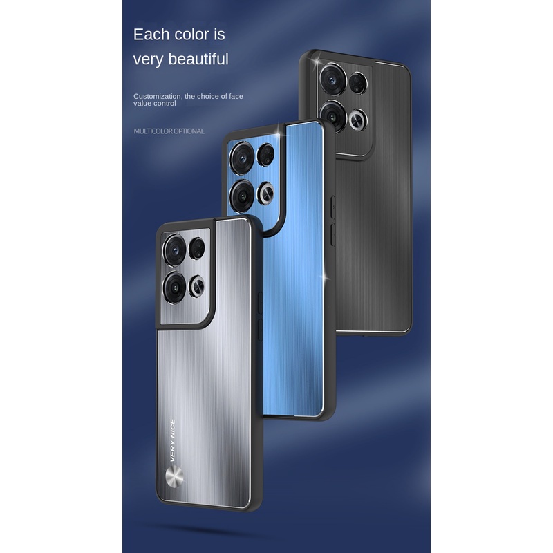 Ốp Điện Thoại Kim Loại Nhám Chống Sốc Thời Trang Cho OPPO Reno8 Pro Reno 8 8Pro 5G
