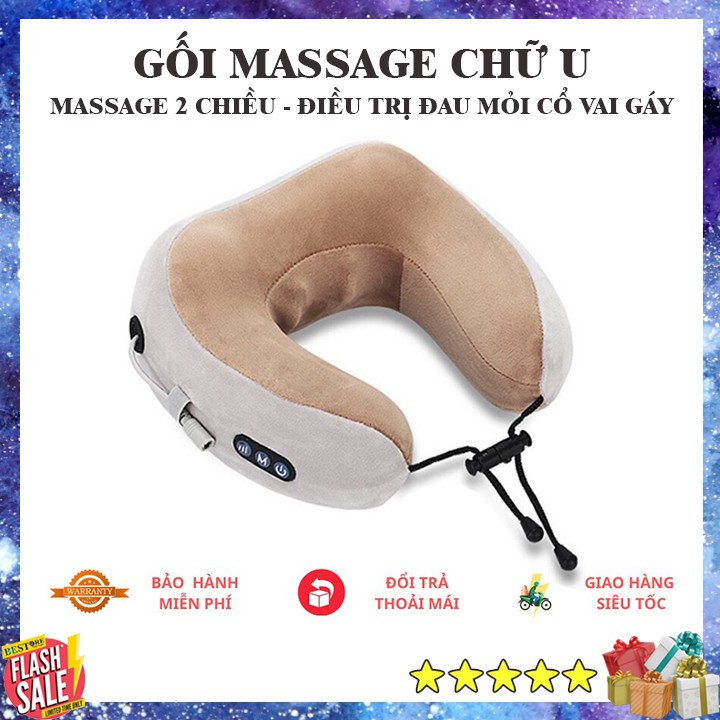 Gối Massage Cổ chữ U Thông Minh Cao Cấp Gối Massage Cổ Vai Gáy Cực Hiệu Quả