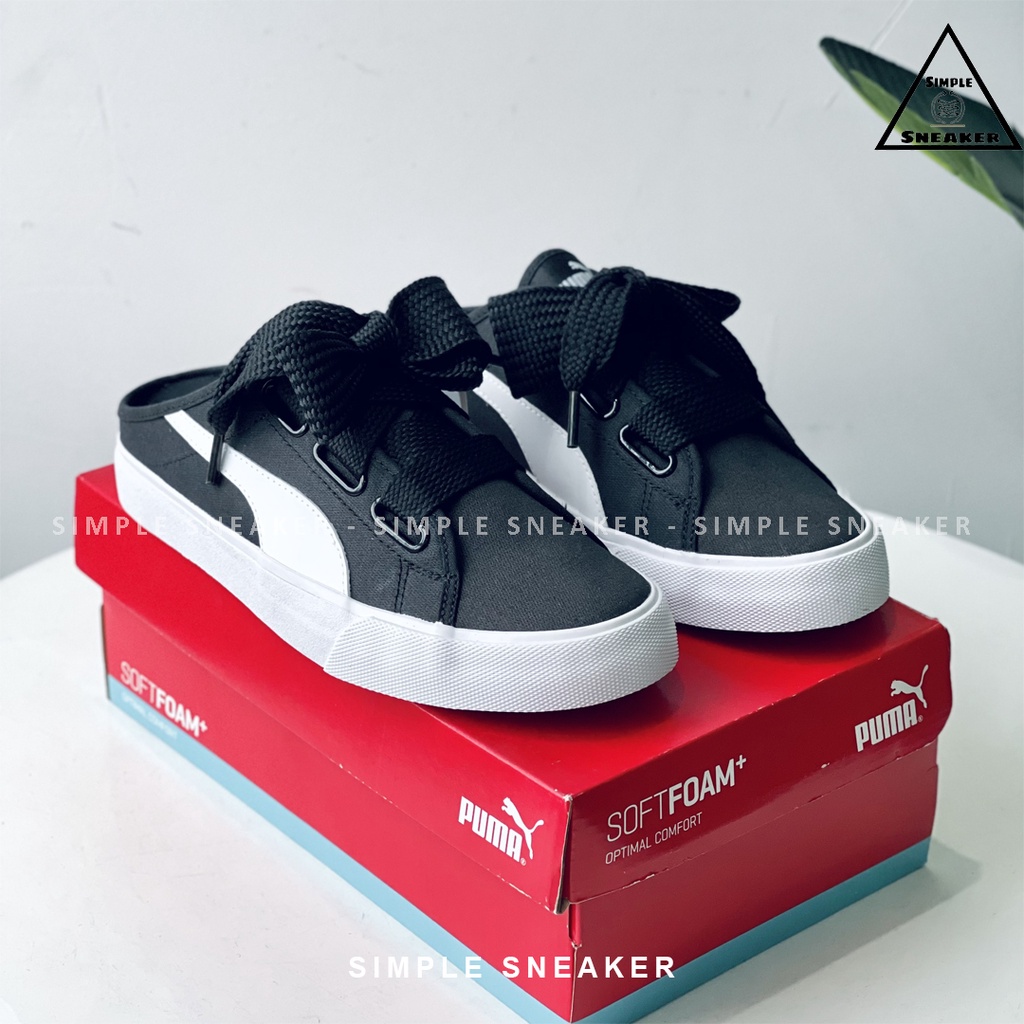 Giày Nữ Đạp Gót Puma Chính HãngFREESHIPPuma Bari Mule Ribbon Cột Nơ Đen - Giày Sục Nữ Puma [382331 02]- Simple Sneaker