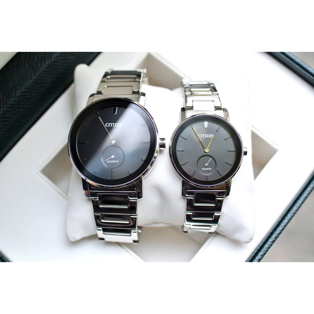 Đồng hồ đôi Citizen BE9180-52E Nam & EQ9060-53E Nữ - Máy Quartz Pin