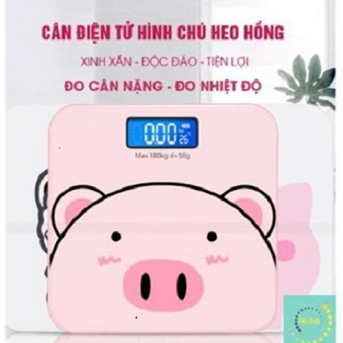 [𝑺𝑰𝑬̂𝑼 𝑪𝑯𝑰́𝑵𝑯 𝑿𝑨́𝑪] Cân Tử Sức Khỏe Hình Heo Con Màu Hồng Cực Xinh, Độ Chính Xác Cao X2 - Unipro