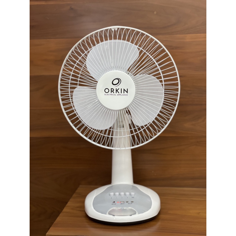 QUẠT SẠC TÍCH ĐIỆN, QUẠT NĂNG LƯỢNG MẶT TRỜI ORKIN SẢI CÁNH 30CM, Công suất 15W, CÓ ĐÈN LED, CỔNG SẠC USB