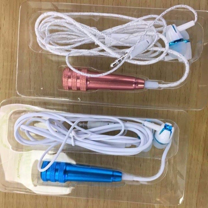 1 micro mini cầm tay có dây giắc cắm 3.5mm kèm tai nghe tiện lợi cho điện thoại/ máy tính xách tay