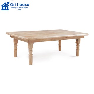 Bàn trà chân tiện xếp gọn gỗ cao su 60cm X 90cm