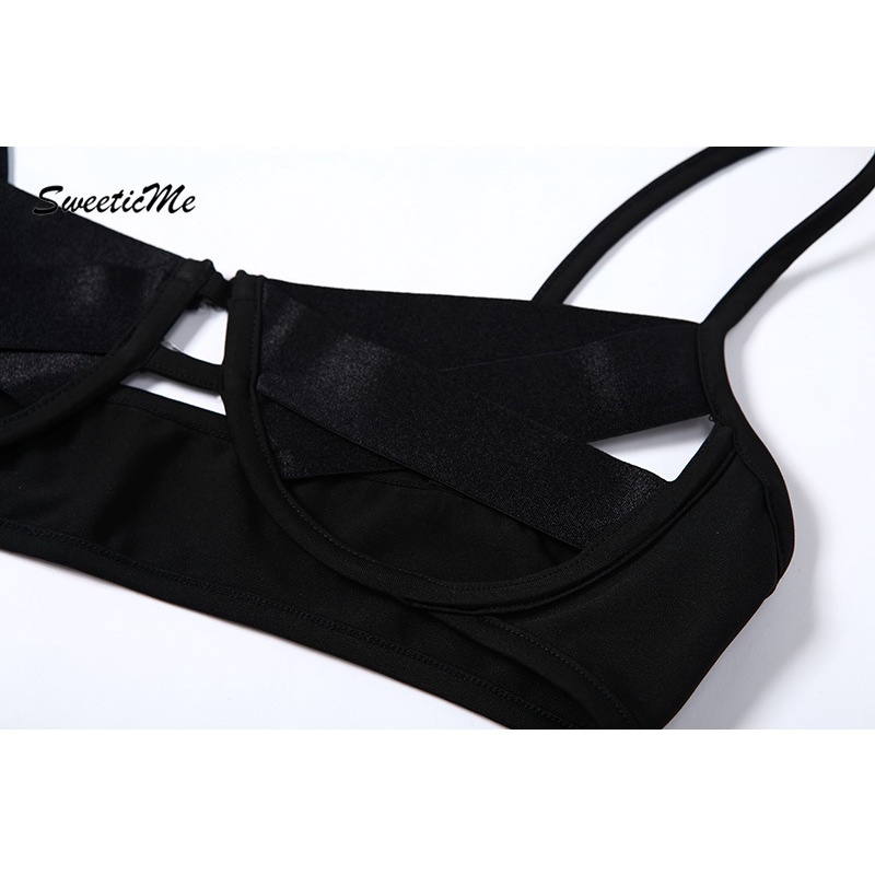 Bộ Bikini Hai Dây Lưng Cao Kiểu Dáng Mới Mẻ Quyến Rũ Cho Nữ