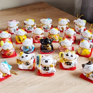 Bộ tượng Mèo thần tài mini - Ngũ Phúc Lâm Môn