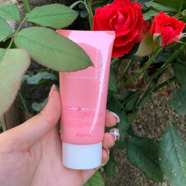 Kem chống nắng kiêm kem lót nâng tone da A'pieu Pure Block Tone-Up Sun Base SPF50+ PA+++ 50ml
