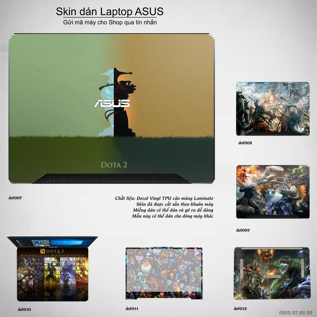 Skin dán Laptop Asus in hình Dota 2 _nhiều mẫu 2 (inbox mã máy cho Shop)