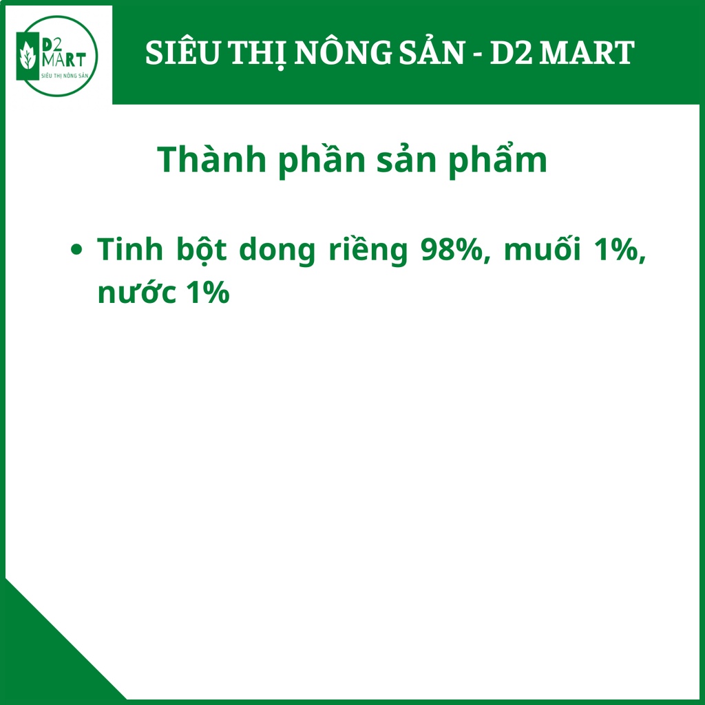 Miến dong Tài Hoan - Đặc sản Na Rì, Bắc Cạn - Túi 500gr - Sản phẩm OCOP 5sao - Siêu thị nông sản D2 Mart