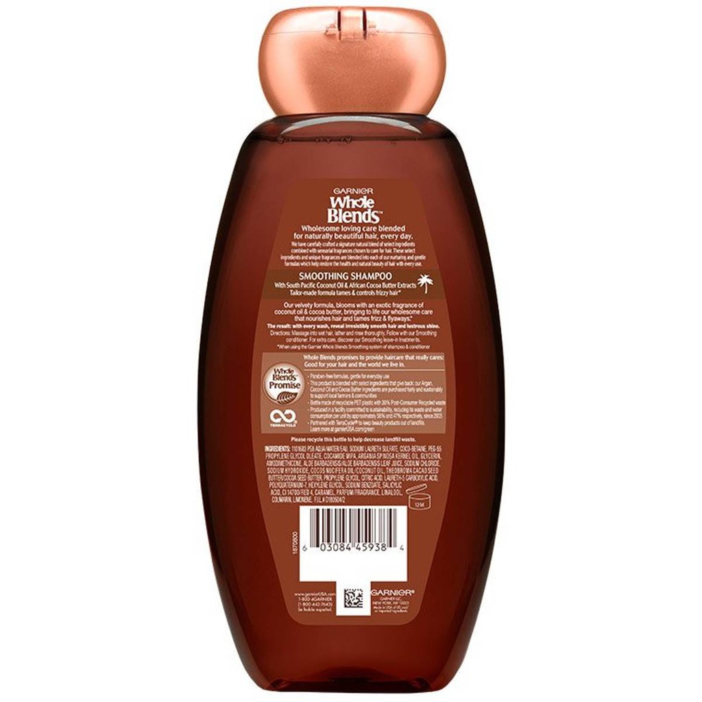 Dầu Gội, Dầu Xả GARNIER  WHOLE BLENDS Smoothing 370ml