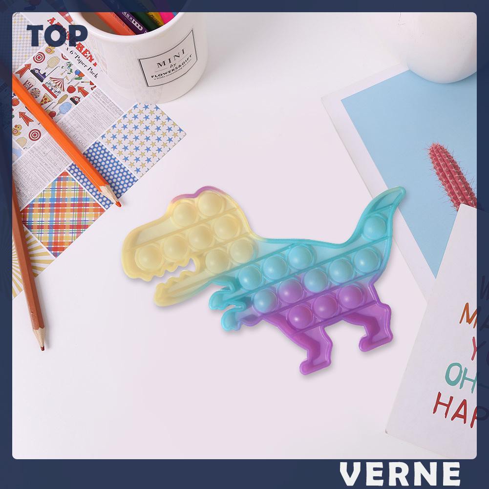 vernesss Gradient Dinosaur Push Bubble Fidget Relaxing Toys Sensory Anti-stress Toy